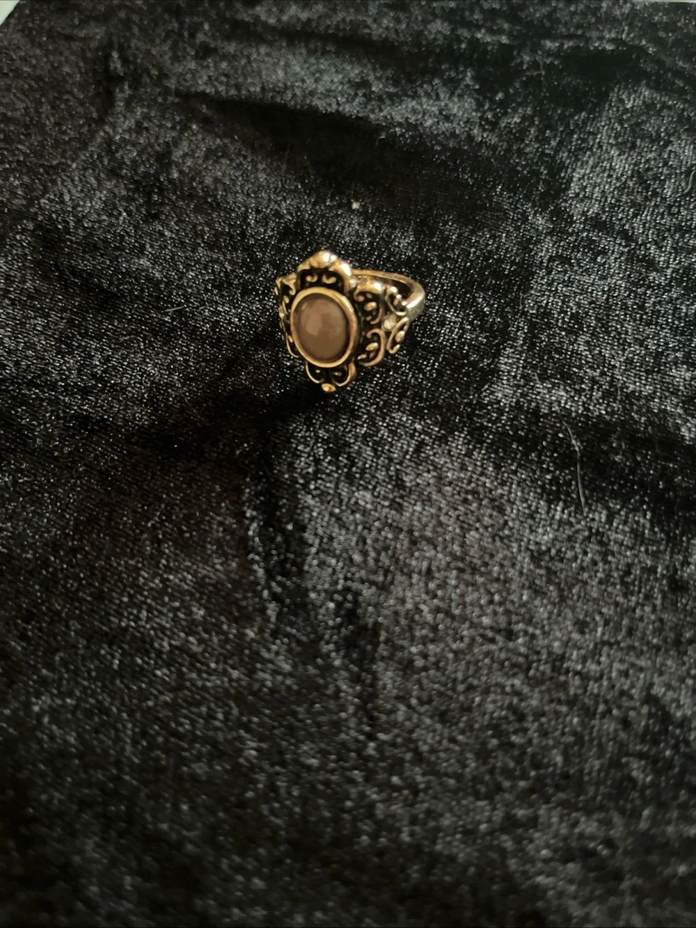 Ornate Mood Ring in antique gold-tone finish, size 7 - Women Jewelry